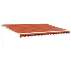 Auvent rétractable orange et marron 4,5x3 m tissu et aluminium 