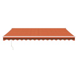 Auvent rétractable orange et marron 4,5x3 m tissu et aluminium 