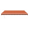 Auvent rétractable orange et marron 4,5x3 m tissu et aluminium 