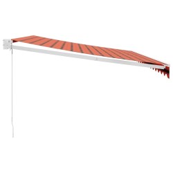 Auvent rétractable orange et marron 4,5x3 m tissu et aluminium 