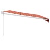Auvent rétractable orange et marron 4,5x3 m tissu et aluminium 