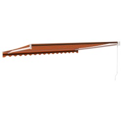 Auvent rétractable orange et marron 4,5x3 m tissu et aluminium 