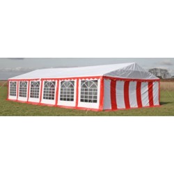 Toile de rechange pour tente de réception 12 x 6 m en rouge et blanc 