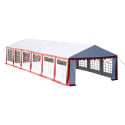 Toile de rechange pour tente de réception 12 x 6 m en rouge et blanc 
