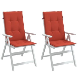Coussins de chaise à dossier haut lot de 2 rouge mélangé tissu 