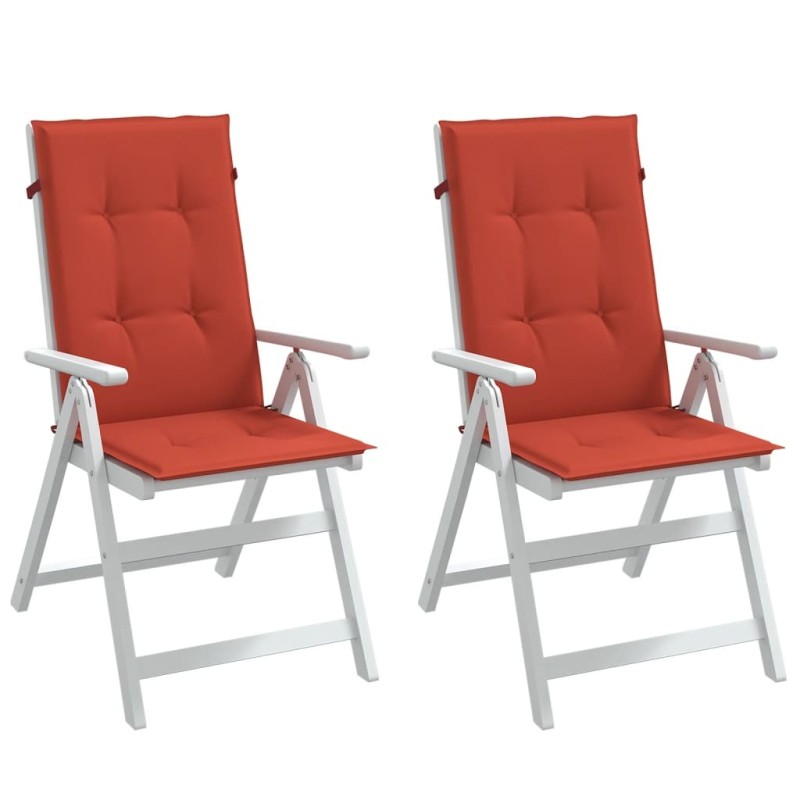 Coussins de chaise à dossier haut lot de 2 rouge mélangé tissu 