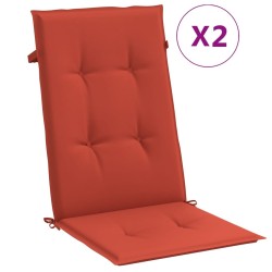 Coussins de chaise à dossier haut lot de 2 rouge mélangé tissu 