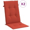Coussins de chaise à dossier haut lot de 2 rouge mélangé tissu 