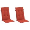 Coussins de chaise à dossier haut lot de 2 rouge mélangé tissu 