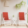 Coussins de chaise à dossier haut lot de 2 rouge mélangé tissu 