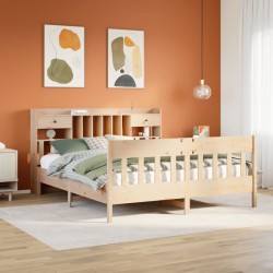 Cadre de lit sans matelas 200x200 cm bois massif de pin 