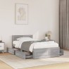 Cadre de lit et tête de lit sans matelas sonoma gris 100x200 cm 