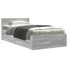 Cadre de lit et tête de lit sans matelas sonoma gris 100x200 cm 
