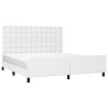 Cadre de lit sans matelas blanc similicuir 