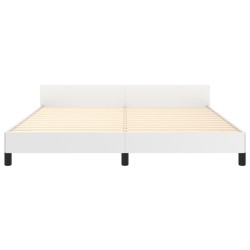 Cadre de lit sans matelas blanc similicuir 