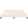 Cadre de lit sans matelas blanc similicuir 