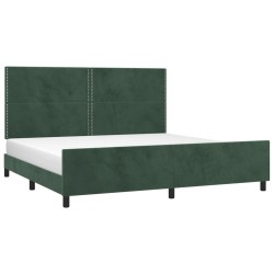 Cadre de lit sans matelas vert foncé 200x200 cm velours 