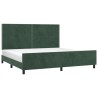 Cadre de lit sans matelas vert foncé 200x200 cm velours 