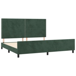 Cadre de lit sans matelas vert foncé 200x200 cm velours 
