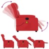 Fauteuil de massage inclinable électrique rouge similicuir 