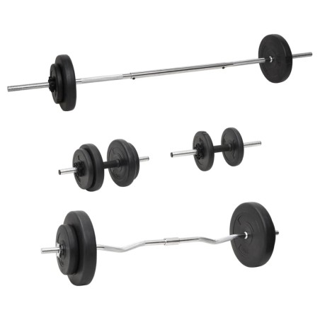 Ensemble d'haltères et de barres avec plaques 60 kg 