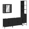 Ensemble d’armoires salle de bain 4 pcs noir bois d'ingénierie 