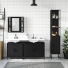 Ensemble d’armoires salle de bain 4 pcs noir bois d'ingénierie 