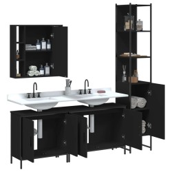 Ensemble d’armoires salle de bain 4 pcs noir bois d'ingénierie 