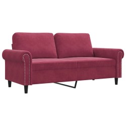 Canapé à 2 places Rouge bordeaux 140 cm Velours 
