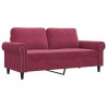 Canapé à 2 places Rouge bordeaux 140 cm Velours 