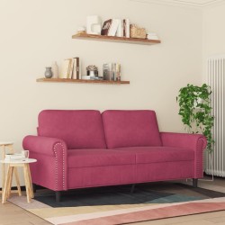 Canapé à 2 places Rouge bordeaux 140 cm Velours 