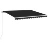 Auvent manuel rétractable avec LED 350x250 cm Anthracite 