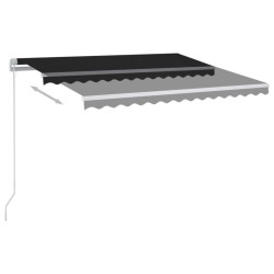 Auvent manuel rétractable avec LED 350x250 cm Anthracite 