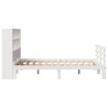 Lit bibliothèque sans matelas blanc 140x190 cm bois pin massif 