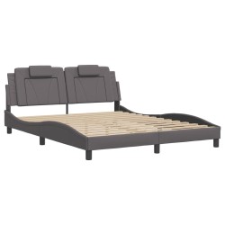 Cadre de lit avec LED sans matelas gris 160x200 cm 