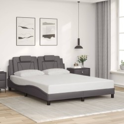 Cadre de lit avec LED sans matelas gris 160x200 cm 