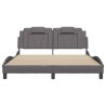 Cadre de lit avec LED sans matelas gris 160x200 cm 