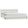 Cadre de lit avec LED blanc similicuir 150x200 cm 