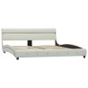 Cadre de lit avec LED blanc similicuir 150x200 cm 