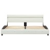 Cadre de lit avec LED blanc similicuir 150x200 cm 