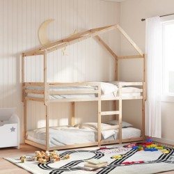 Lit superposé sans matelas 90x200 cm bois de pin massif 