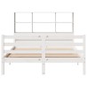 Lit bibliothèque sans matelas blanc 140x200 cm bois pin massif 