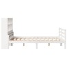 Lit bibliothèque sans matelas blanc 140x200 cm bois pin massif 