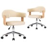 Chaises pivotantes à manger lot de 2 crème similicuir 