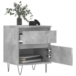 Tables de chevet 2 pcs gris béton 40x35x50 cm bois d’ingénierie 