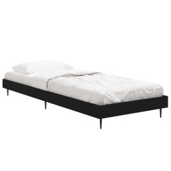 Cadre de lit sans matelas noir 75x190 cm bois ingénierie 