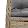 Ensemble à manger de jardin et coussins 3 pcs Beige poly rotin 