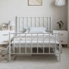 Cadre de lit métal sans matelas et pied de lit blanc 100x200 cm 