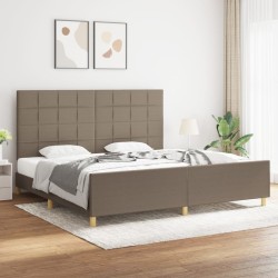 Cadre de lit sans matelas taupe 200x200 cm tissu 