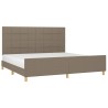 Cadre de lit sans matelas taupe 200x200 cm tissu 